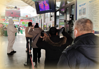 红外线设备帮菜市场测温