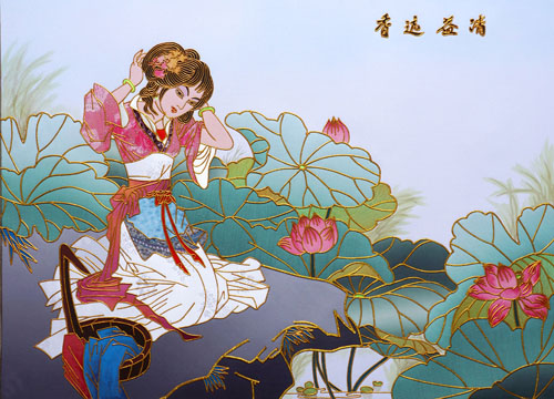 李爱民创作的金丝彩贴画
